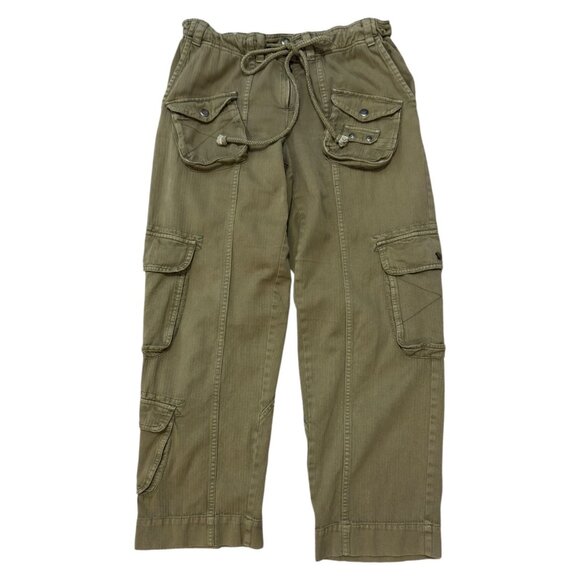 Free People Pants - Free People Womens Tahiti Cargo Pants Olive Green Relaxed Fit Size S
